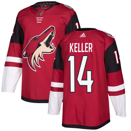Men's Adidas Arizona Coyotes #9 Clayton Keller Premier Burgundy Red Home NHL Jersey