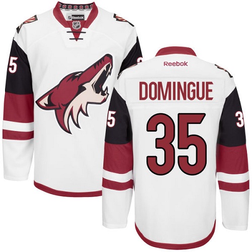 Men's Reebok Arizona Coyotes #35 Louis Domingue Authentic White Away NHL Jersey