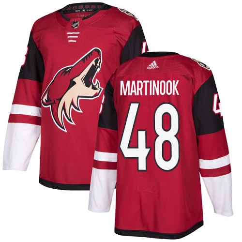 Men's Adidas Arizona Coyotes #48 Jordan Martinook Authentic Burgundy Red Home NHL Jersey