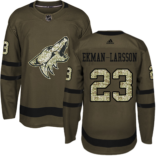 Youth Adidas Arizona Coyotes #23 Oliver Ekman-Larsson Authentic Green Salute to Service NHL Jersey