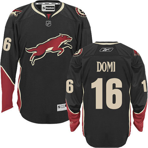 Women's Reebok Arizona Coyotes #16 Max Domi Authentic Black Third NHL Jersey