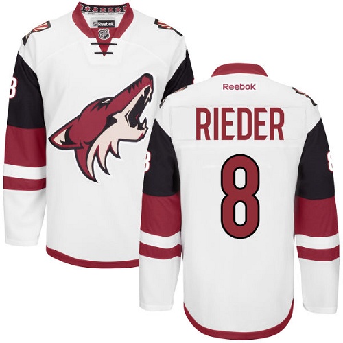 Youth Reebok Arizona Coyotes #8 Tobias Rieder Authentic White Away NHL Jersey
