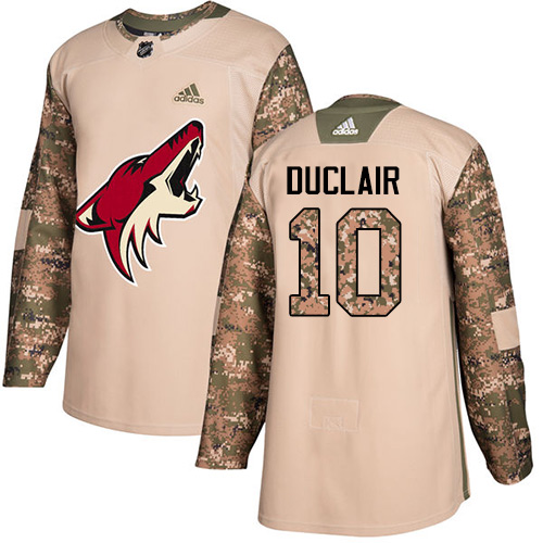 Youth Adidas Arizona Coyotes #10 Anthony Duclair Authentic Camo Veterans Day Practice NHL Jersey