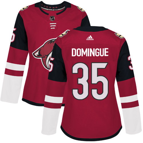 Women's Adidas Arizona Coyotes #35 Louis Domingue Premier Burgundy Red Home NHL Jersey