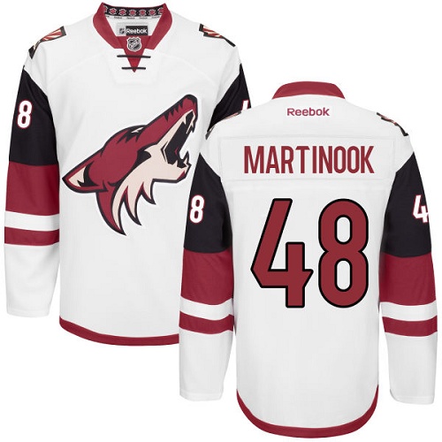 Women's Reebok Arizona Coyotes #48 Jordan Martinook Authentic White Away NHL Jersey