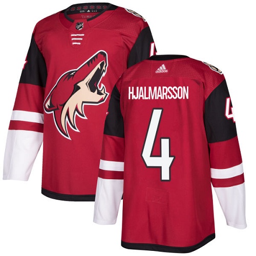 Men's Adidas Arizona Coyotes #4 Niklas Hjalmarsson Authentic Burgundy Red Home NHL Jersey