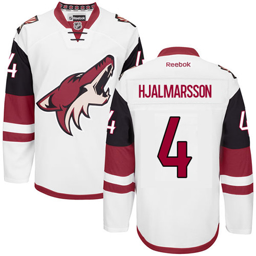 Men's Reebok Arizona Coyotes #4 Niklas Hjalmarsson Authentic White Away NHL Jersey
