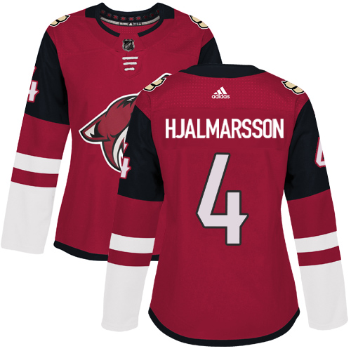 Women's Adidas Arizona Coyotes #4 Niklas Hjalmarsson Premier Burgundy Red Home NHL Jersey