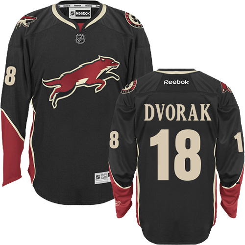 Men's Reebok Arizona Coyotes #18 Christian Dvorak Premier Black Third NHL Jersey