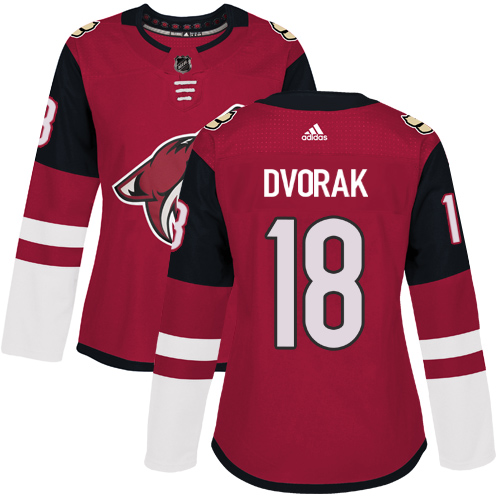 Women's Adidas Arizona Coyotes #18 Christian Dvorak Premier Burgundy Red Home NHL Jersey