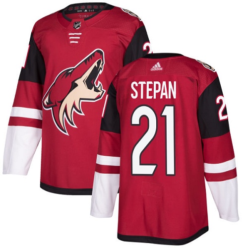 Men's Adidas Arizona Coyotes #21 Derek Stepan Premier Burgundy Red Home NHL Jersey