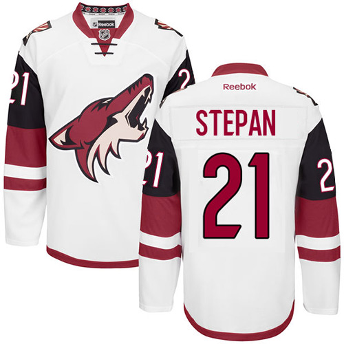Youth Reebok Arizona Coyotes #21 Derek Stepan Authentic White Away NHL Jersey