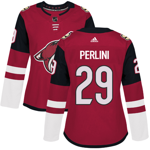 Women's Adidas Arizona Coyotes #11 Brendan Perlini Premier Burgundy Red Home NHL Jersey