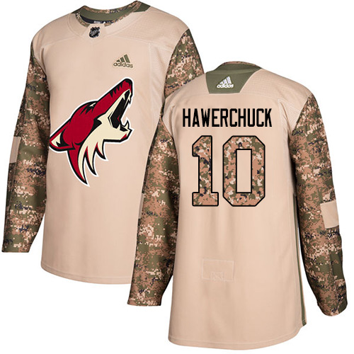 Youth Adidas Arizona Coyotes #10 Dale Hawerchuck Authentic Camo Veterans Day Practice NHL Jersey