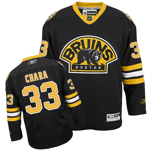 Men's Reebok Boston Bruins #33 Zdeno Chara Authentic Black Third NHL Jersey