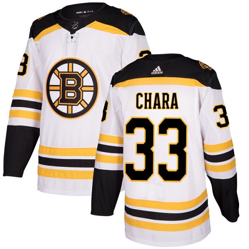Women's Adidas Boston Bruins #33 Zdeno Chara Authentic White Away NHL Jersey