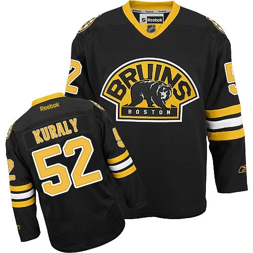 Men's Reebok Boston Bruins #52 Sean Kuraly Premier Black Third NHL Jersey