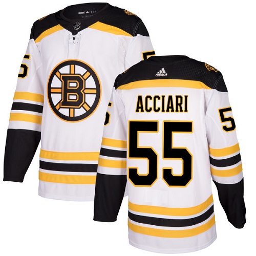 Men's Adidas Boston Bruins #55 Noel Acciari Authentic White Away NHL Jersey