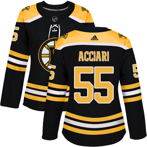 Women's Adidas Boston Bruins #55 Noel Acciari Authentic Black Home NHL Jersey