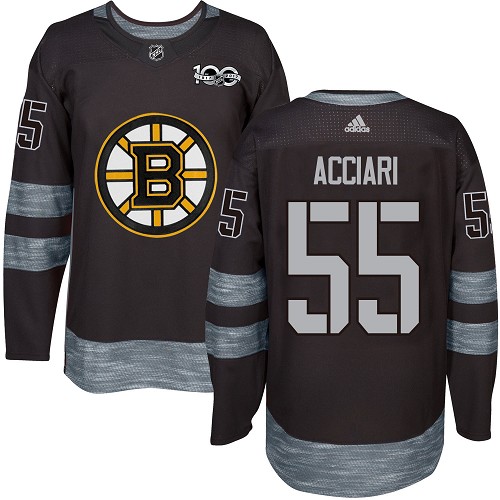 Men's Adidas Boston Bruins #55 Noel Acciari Authentic Black 1917-2017 100th Anniversary NHL Jersey