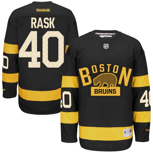 Men's Reebok Boston Bruins #40 Tuukka Rask Premier Black 2016 Winter Classic NHL Jersey