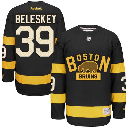 Men's Reebok Boston Bruins #39 Matt Beleskey Premier Black 2016 Winter Classic NHL Jersey