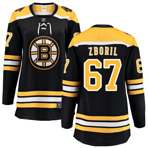 Women's Boston Bruins #67 Jakub Zboril Authentic Black Home Fanatics Branded Breakaway NHL Jersey