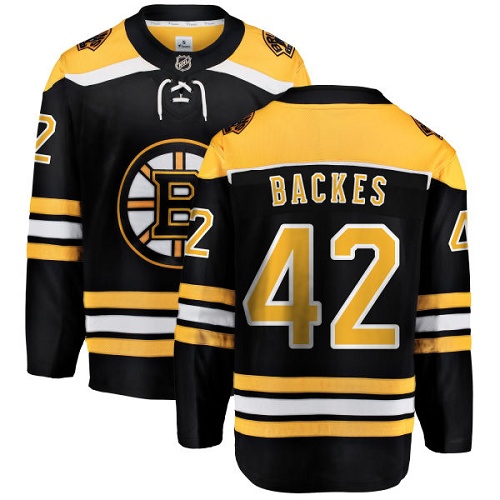 Men's Boston Bruins #42 David Backes Authentic Black Home Fanatics Branded Breakaway NHL Jersey