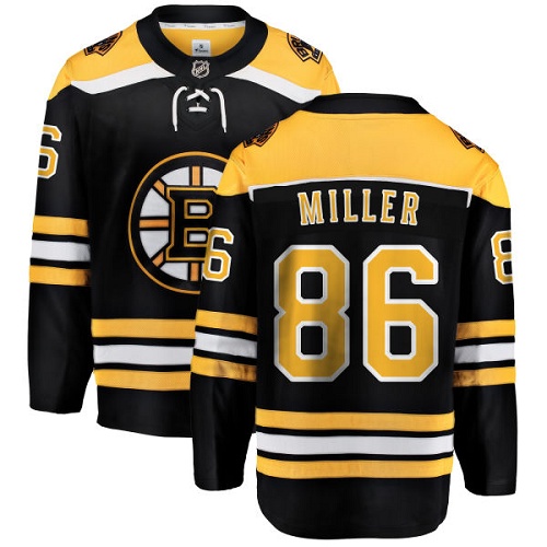 Men's Boston Bruins #86 Kevan Miller Authentic Black Home Fanatics Branded Breakaway NHL Jersey