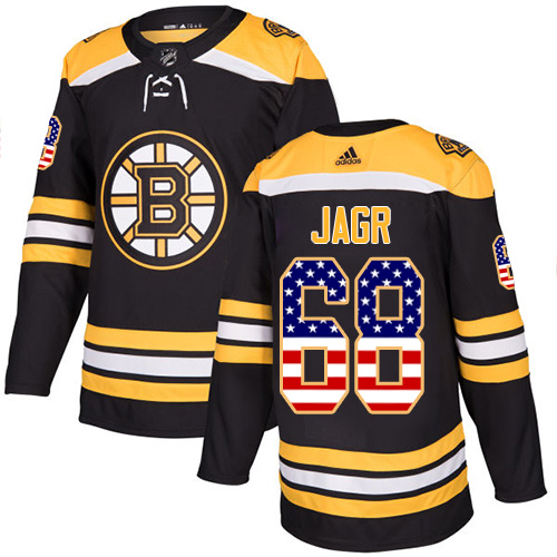Youth Adidas Boston Bruins #68 Jaromir Jagr Authentic Black USA Flag Fashion NHL Jersey