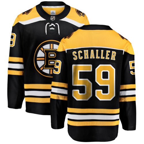 Youth Boston Bruins #59 Tim Schaller Authentic Black Home Fanatics Branded Breakaway NHL Jersey