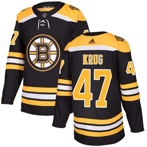 Men's Adidas Boston Bruins #47 Torey Krug Authentic Black Home NHL Jersey