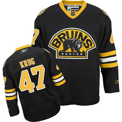 Men's Reebok Boston Bruins #47 Torey Krug Authentic Black Third NHL Jersey
