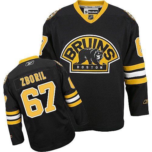 Men's Reebok Boston Bruins #67 Jakub Zboril Premier Black Third NHL Jersey