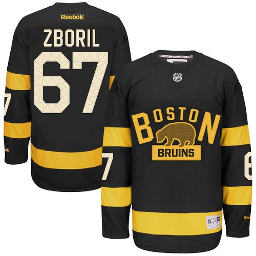 Men's Reebok Boston Bruins #67 Jakub Zboril Authentic Black 2016 Winter Classic NHL Jersey