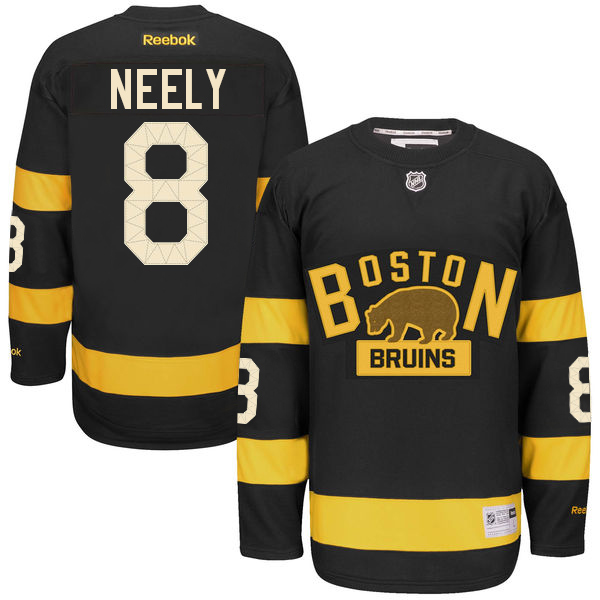 Men's Reebok Boston Bruins #8 Cam Neely Authentic Black 2016 Winter Classic NHL Jersey