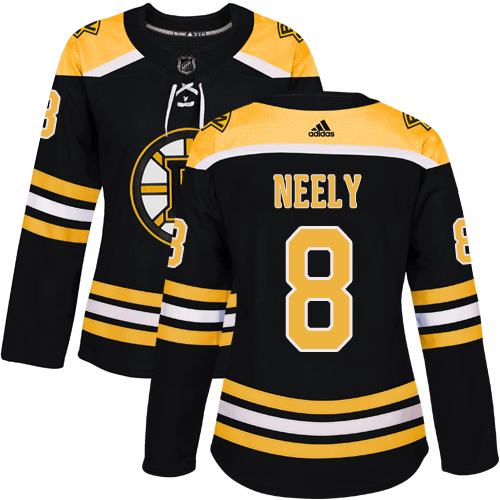 Women's Adidas Boston Bruins #8 Cam Neely Premier Black Home NHL Jersey
