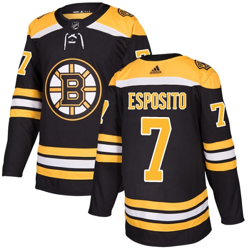 Men's Adidas Boston Bruins #7 Phil Esposito Authentic Black Home NHL Jersey