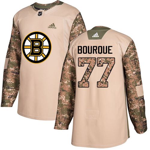 Men's Adidas Boston Bruins #77 Ray Bourque Authentic Camo Veterans Day Practice NHL Jersey