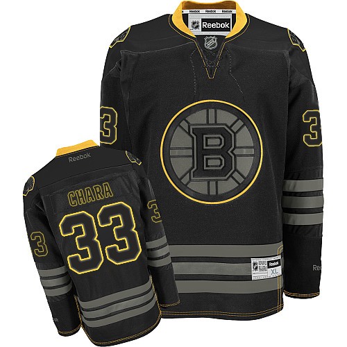 Men's Reebok Boston Bruins #33 Zdeno Chara Premier Black Ice NHL Jersey