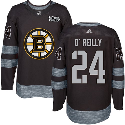 Men's Adidas Boston Bruins #24 Terry O'Reilly Premier Black 1917-2017 100th Anniversary NHL Jersey