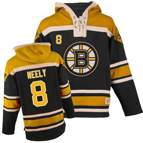 Men's Old Time Hockey Boston Bruins #8 Cam Neely Authentic Black Sawyer Hooded Sweatshirt
