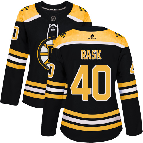 Women's Adidas Boston Bruins #40 Tuukka Rask Authentic Black Home NHL Jersey