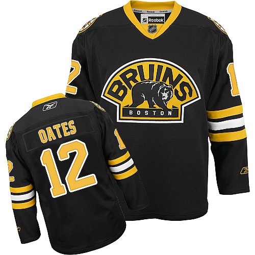 Men's Reebok Boston Bruins #12 Adam Oates Premier Black Third NHL Jersey