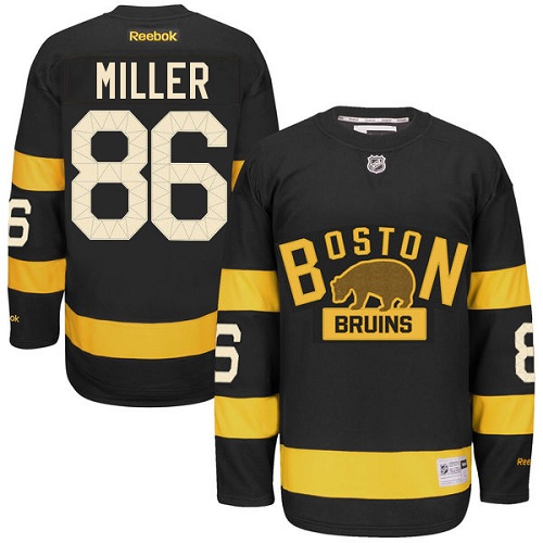 Men's Reebok Boston Bruins #86 Kevan Miller Premier Black 2016 Winter Classic NHL Jersey