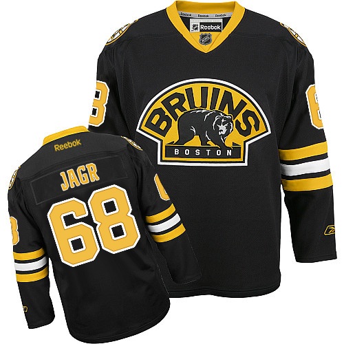 Men's Reebok Boston Bruins #68 Jaromir Jagr Authentic Black Third NHL Jersey