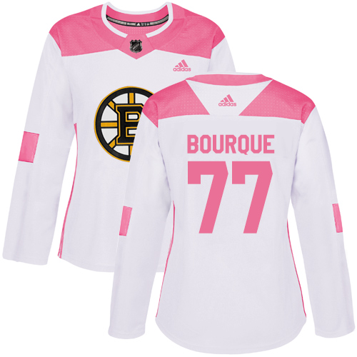 Women's Adidas Boston Bruins #77 Ray Bourque Authentic White/Pink Fashion NHL Jersey