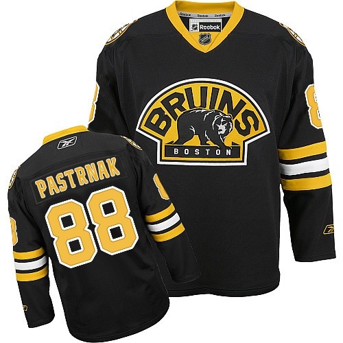 Women's Reebok Boston Bruins #88 David Pastrnak Authentic Black Third NHL Jersey