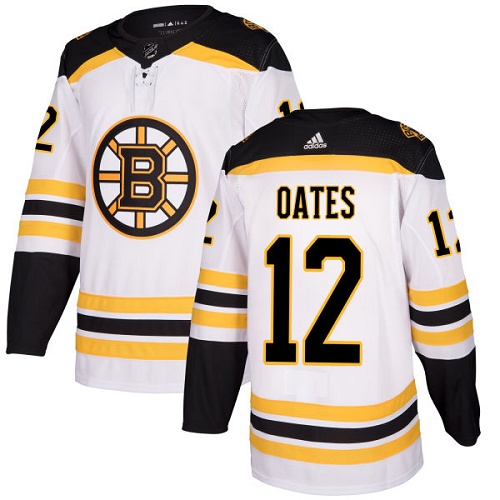Youth Adidas Boston Bruins #12 Adam Oates Authentic White Away NHL Jersey