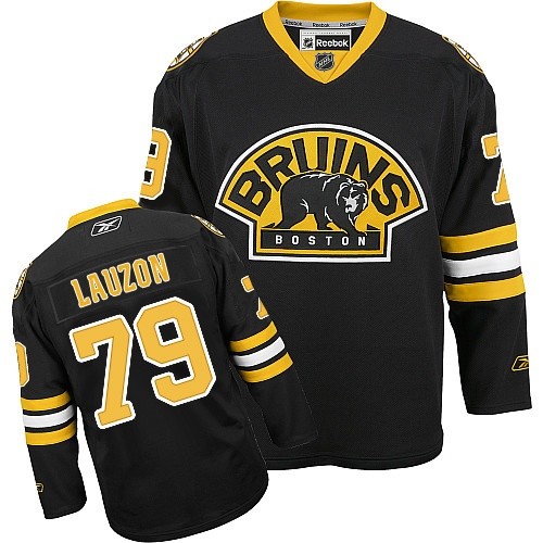 Youth Reebok Boston Bruins #79 Jeremy Lauzon Premier Black Third NHL Jersey